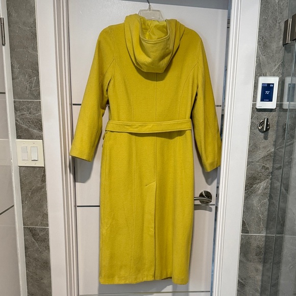 Unique Vintage Newport News East Style Lemon Hooded Belted Coat Size M - Picture 7 of 16
